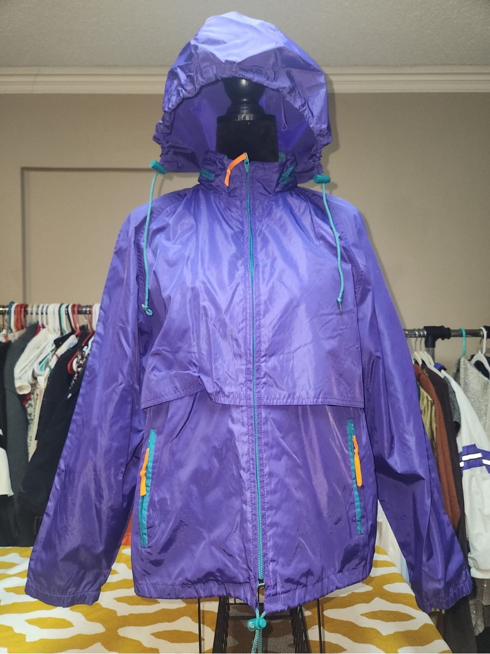 Vintage Purple Windbreaker Bomber Jacket